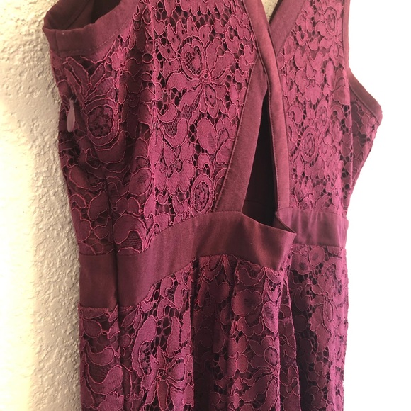 Free People Cranberry Crush Lace Mini Dress Size S - Picture 6 of 9